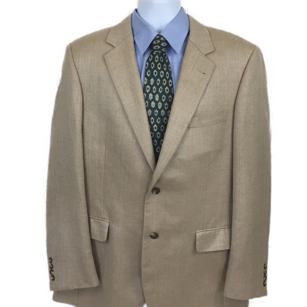 JoS. A. Bank Silk Camel Hair Herringbone Blazer